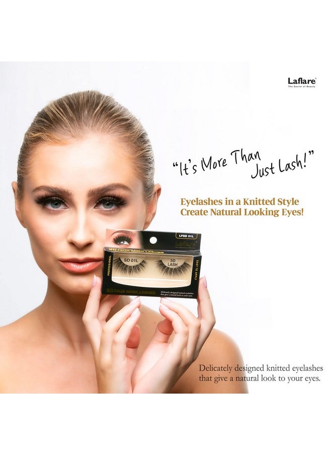 Silk Lashes 3D Faux Mink Eyelashes, Light, Reusable, Handmade, Natural Looking, Professional Easy To Apply Eyelashes In A Knitted Style1-3 Packs Bundle Special (3, Sd05B)