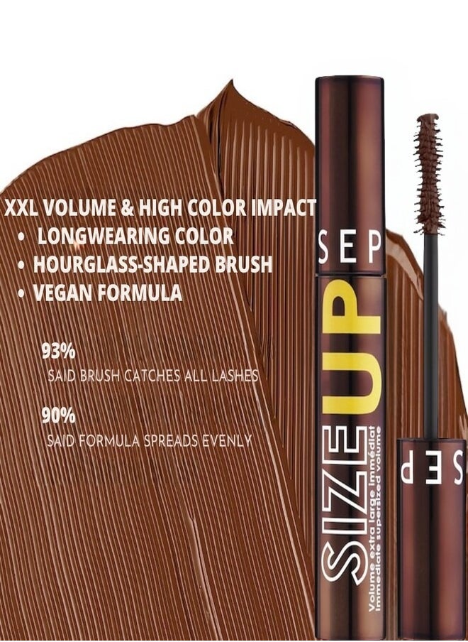 SEPHORA COLLECTION Size Up Mascara - Supersized Volume, Brown, 12.5ml | Long-Lasting & Smudge-Proof