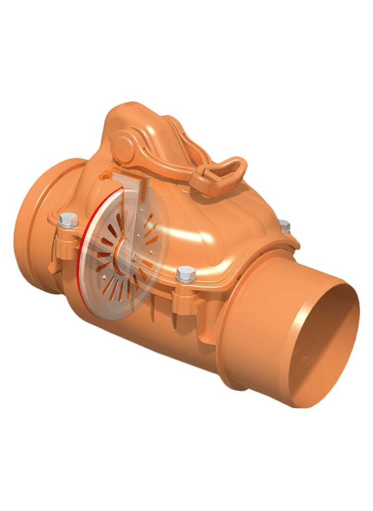 Horizontal PVC Plastic Sewage Drain Check Non-Return Valve Backwater Prevented 160mm (6