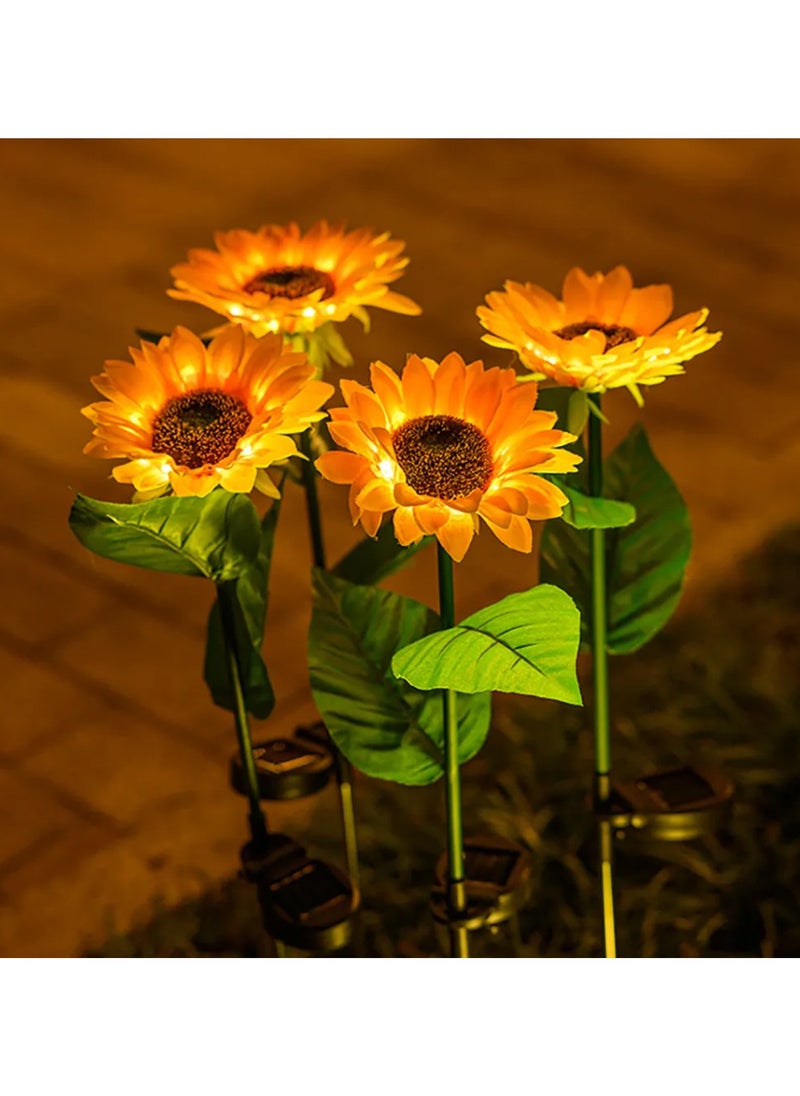 2 Pack Solar Garden Stake Lights, Outdoor Sunflower Lights, LED Solar Powered Lights for Patio Lawn Garden Yard Pathway Decoration, Outdoor Solar Sunflower Lights, Waterproof LED Solar Path Lights