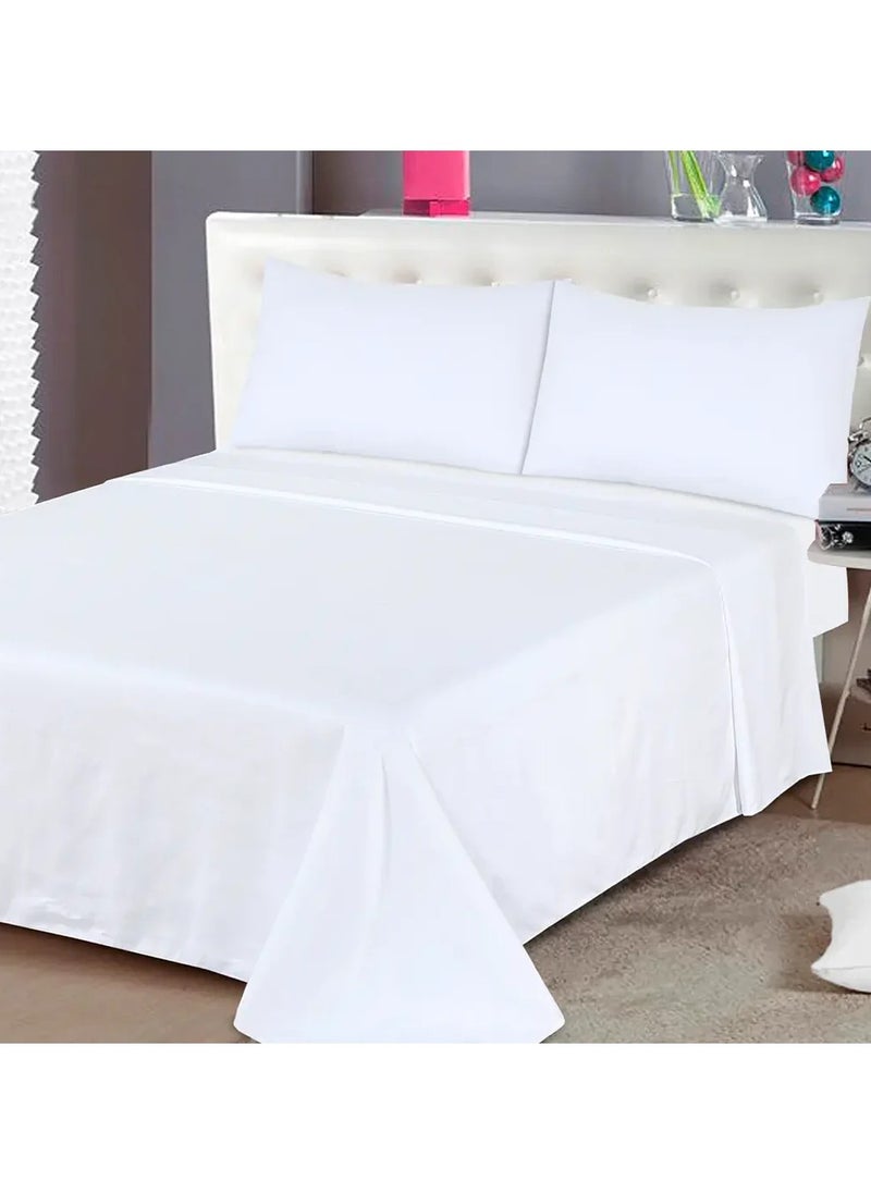 2-Piece Single Bed Sheet Set: Classic White Elegance