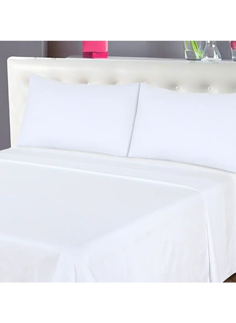 2-Piece Single Bed Sheet Set: Classic White Elegance