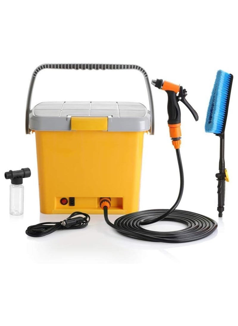 Portable 12V DC Electric Pressure Washer, Car Washer with Air Compressor High Pressure Water Pump