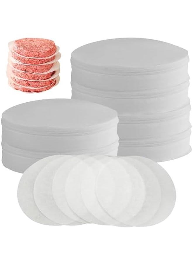 Patty Paper 500Pcs Round Hamburger Patty Paper, 5.1 Inch Round Burger Patty Paper, Non Stick Wax Paper Sheets Parchment Paper for Food, Oven, Microwave Freezer Safe Hamburger Patty Paper