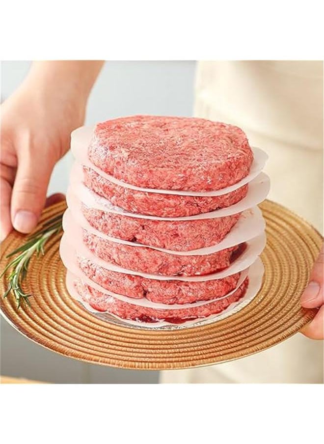 Patty Paper 500Pcs Round Hamburger Patty Paper, 5.1 Inch Round Burger Patty Paper, Non Stick Wax Paper Sheets Parchment Paper for Food, Oven, Microwave Freezer Safe Hamburger Patty Paper
