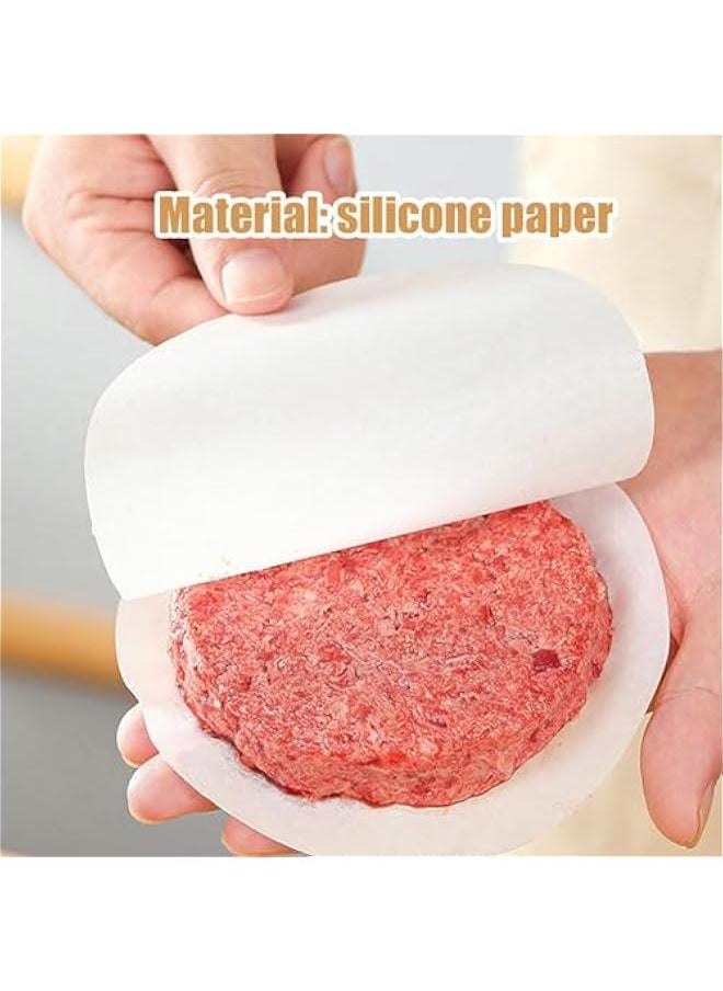 Patty Paper 500Pcs Round Hamburger Patty Paper, 5.1 Inch Round Burger Patty Paper, Non Stick Wax Paper Sheets Parchment Paper for Food, Oven, Microwave Freezer Safe Hamburger Patty Paper