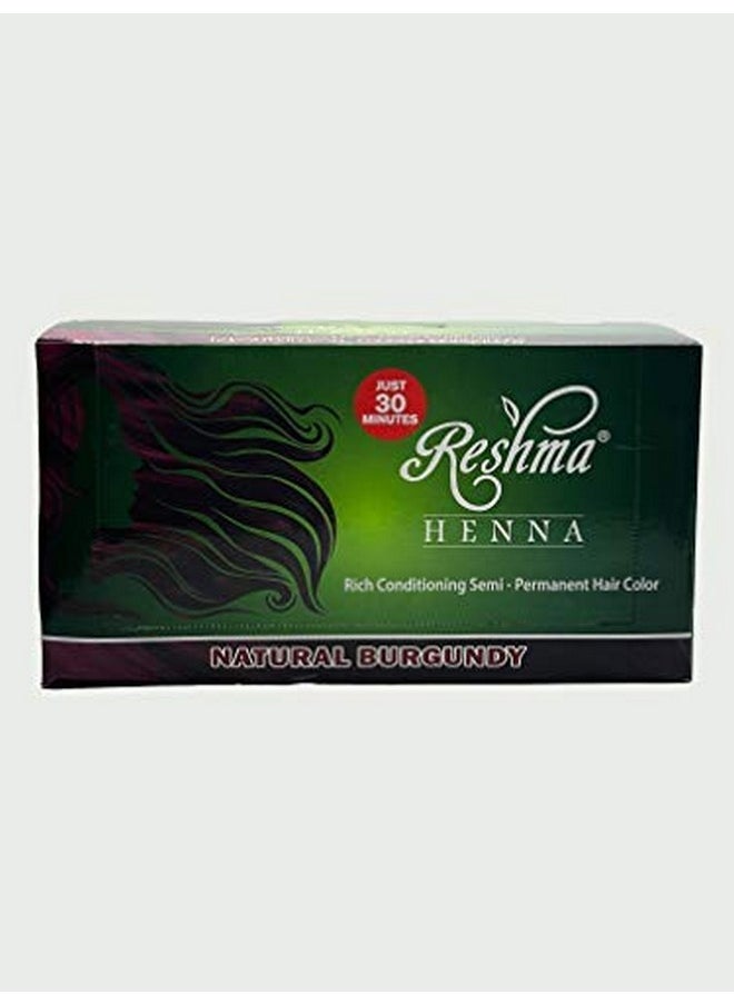 30 Minute Henna Hair Color | Infused With Natural Herbs, For Soft Shiny Hair | Henna Hair Color/Dye, 100% Gray Coverage | Semi Permanent | Ayurveda Hair Products(Burgundy, Pack Of 12)