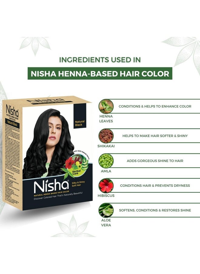 Natural Henna Based Hair Color, Permanent Black Hair Color Dye, Natural Premium Henna, 100% Grey Coverage, Natural Black, 2.12 Oz