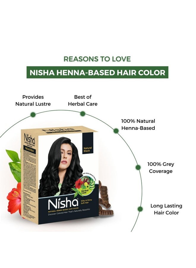 Natural Henna Based Hair Color, Permanent Black Hair Color Dye, Natural Premium Henna, 100% Grey Coverage, Natural Black, 2.12 Oz