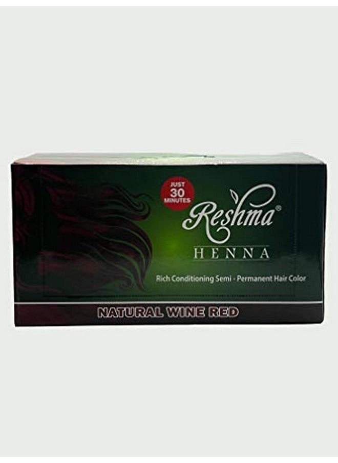 30 Minute Henna Hair Color | Infused With Natural Herbs, For Soft Shiny Hair | Henna Hair Color/Dye, 100% Gray Coverage | Semi Permanent | Ayurveda Hair Products (Wine Red, Pack Of 12)