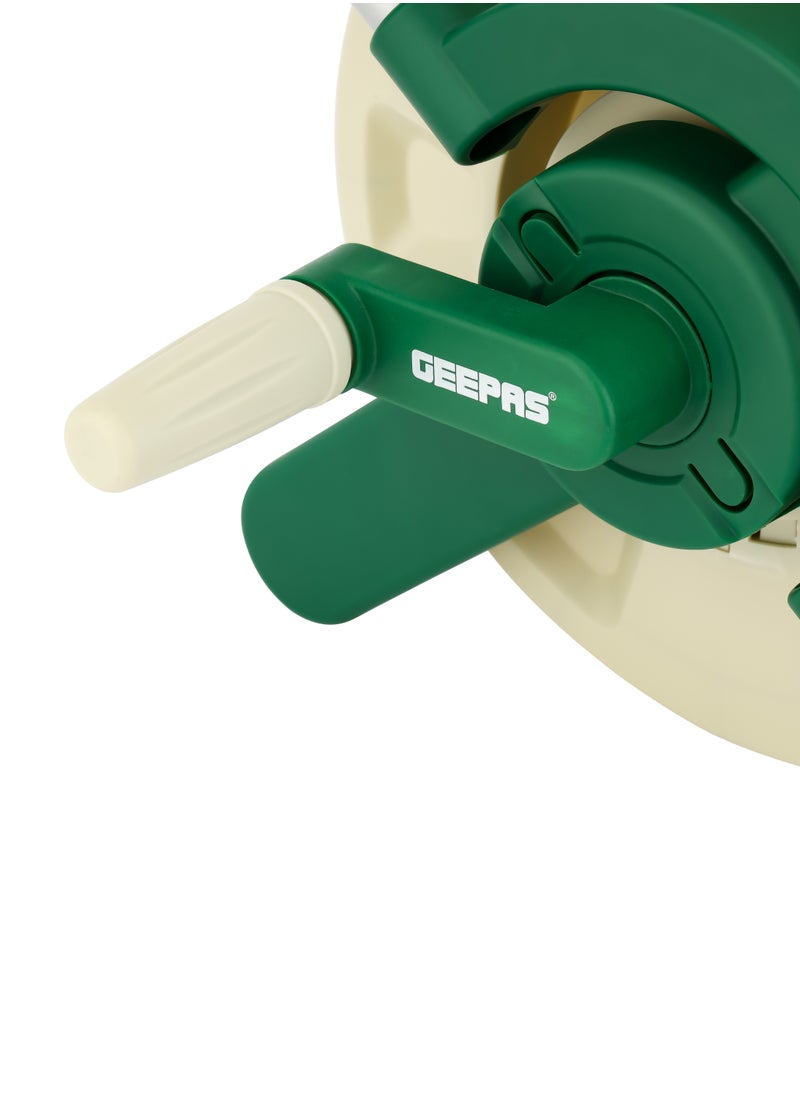 Geepas Mini Hose Reel- Stop Anywhere Lock Mechanism and Auto Retract Hose Reel| Compatible with 1/2