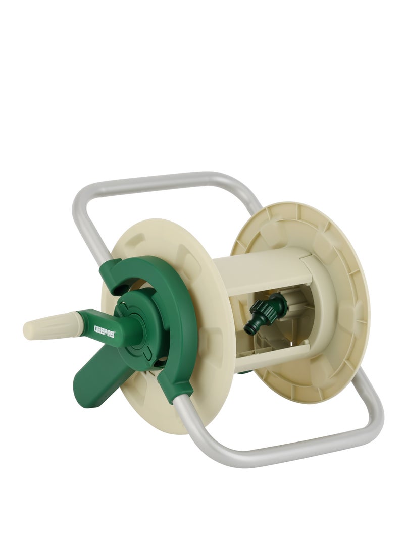 Geepas Mini Hose Reel- Stop Anywhere Lock Mechanism and Auto Retract Hose Reel| Compatible with 1/2