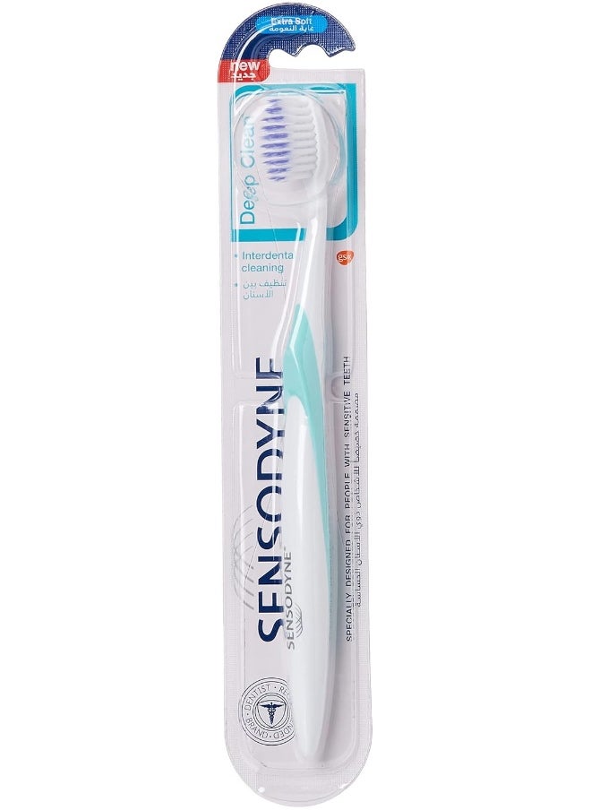 Toothbrush For Sensitive Teeth, Deep Clean Brush With Extra Soft Bristles, Multi-Colour - 2 packs