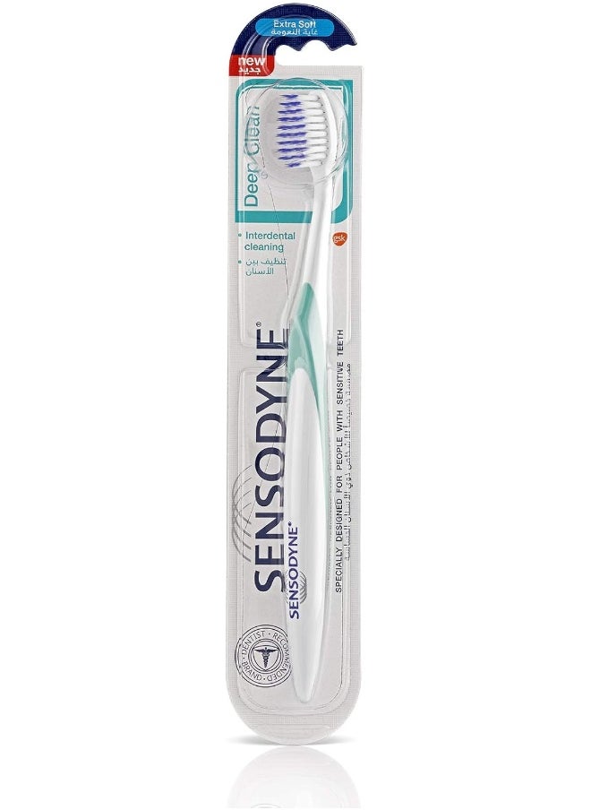 Toothbrush For Sensitive Teeth, Deep Clean Brush With Extra Soft Bristles, Multi-Colour - 2 packs