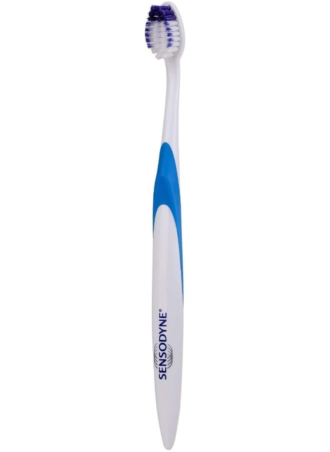 Toothbrush For Sensitive Teeth, Rapid Action Brush With Soft Bristles, Multi-Colour - 2 packs