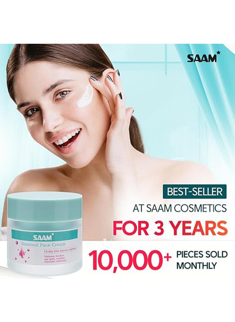 SAAM Renewal Face Cream | Melasma, Freckles, Age Spots & Dark Spots | With Alpha Arbutin and Kojic Acid | 50g