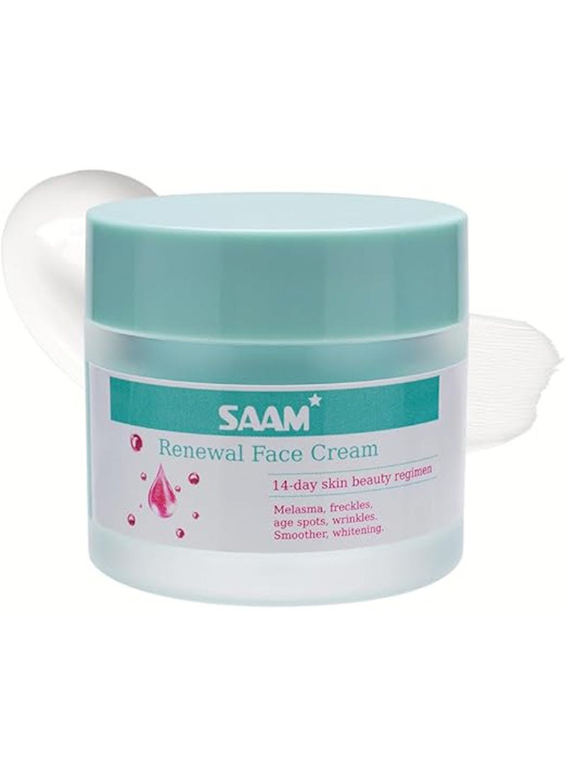 SAAM Renewal Face Cream | Melasma, Freckles, Age Spots & Dark Spots | With Alpha Arbutin and Kojic Acid | 50g