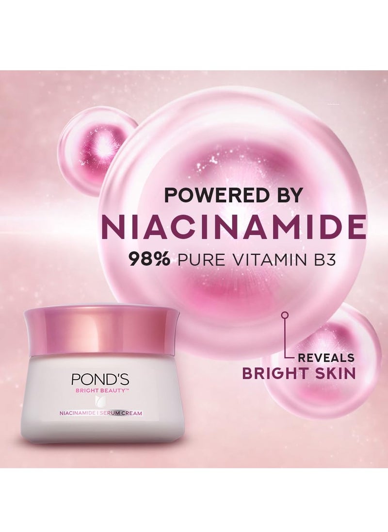 Pond's Bright Beauty Anti-Spot Serum Cream with Niacinamide and SPF 15 PA++, Fades Dark Spots and Reveals Bright Skin, 50g