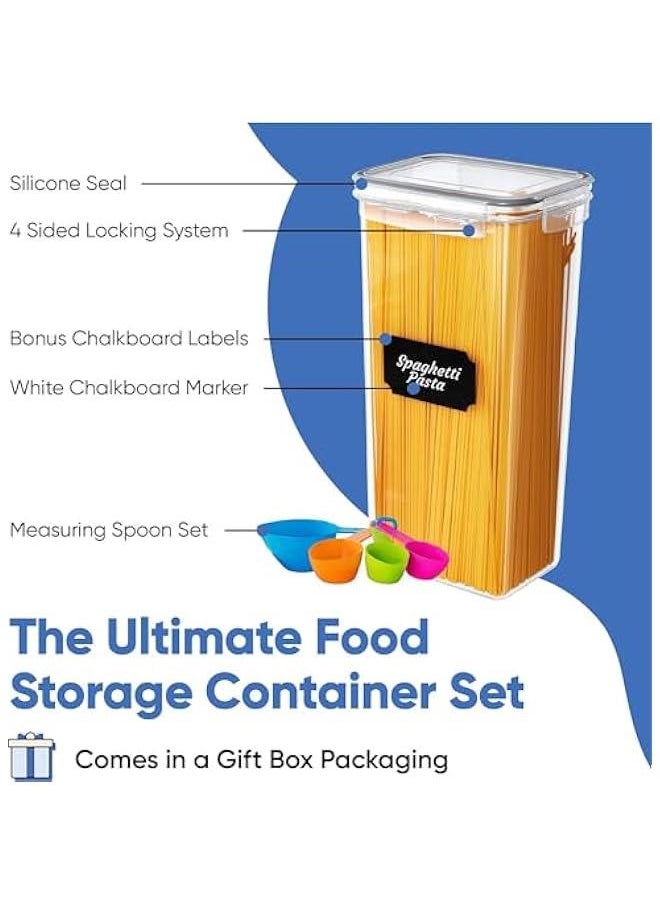 Airtight Food Storage Containers Set, 14 Pack Kitchen Storage Containers with Lids for Flour, Sugar and Cereal, Plastic Dry Food Canisters for Pantry Organization and Storage