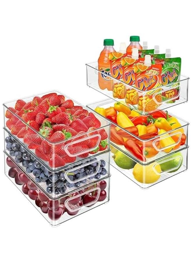 6 Pack Refrigerator Organizer Bins,Fridge,Cabinet,Kitchen Organization and Storage Fridge Organizers and Storage Clear