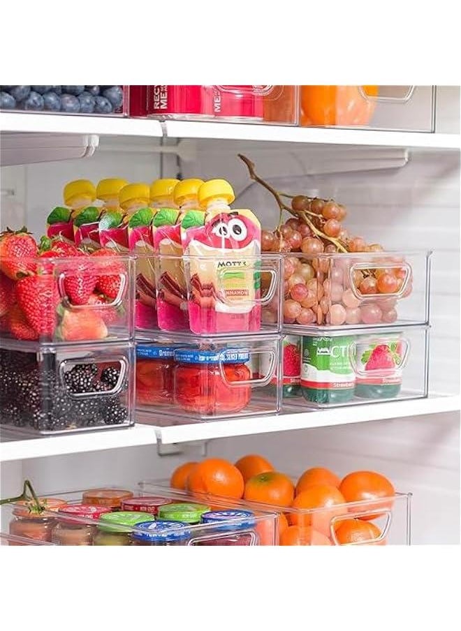 6 Pack Refrigerator Organizer Bins,Fridge,Cabinet,Kitchen Organization and Storage Fridge Organizers and Storage Clear