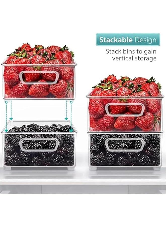 6 Pack Refrigerator Organizer Bins,Fridge,Cabinet,Kitchen Organization and Storage Fridge Organizers and Storage Clear