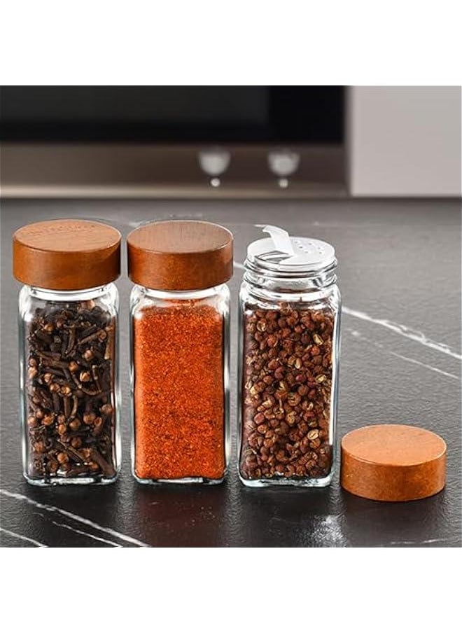 Spice Jars,Spice Jars with Label 24Pcs,Seasoning Containers,Glass Spice Jars with Bamboo Lids,Spices Container Set,Seasoning Organizer