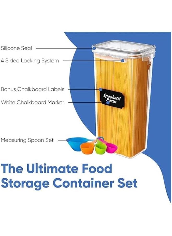 24 Pack Airtight Food Storage Containers with Lids, Kitchen and Pantry Organization and Storage, BPA Free Kitchen Storage Containers for Spaghetti, Sugar,Cereal, Rice, Flour & Oats