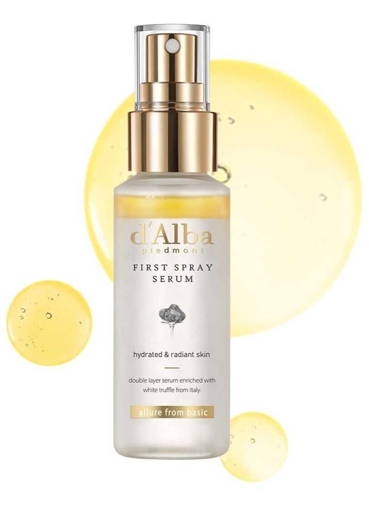 d'alba Piedmont Italian White Truffle First Spray Serum, Vegan Skincare, Hydrating Facial Mist with White Truffles, Glow Serum for Radiant Skin, All in One Care 50ml