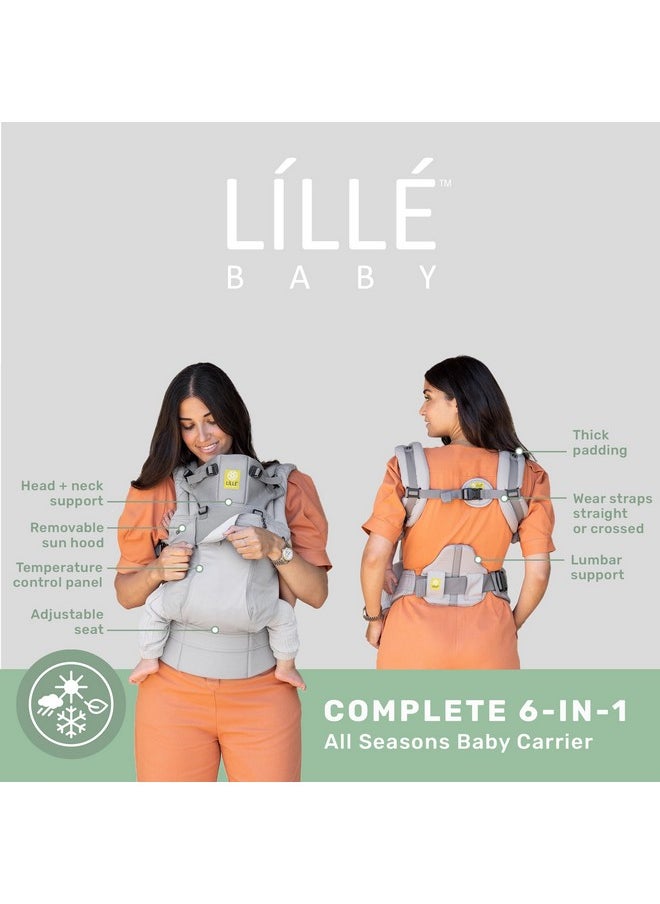 Líllébaby Complete All Seasons Ergonomic 6-In-1 Baby Carrier Newborn To Toddler - With Lumbar Support - For Children 7-45 Pounds - 360 Degree Baby Wearing - Inward & Outward Facing - Stone