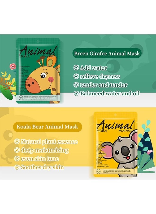 8-Piece Natural Sheet Masks - Arbutin Facial Mask - Facial Skincare - Treatment Mask - Home SPA - Anti-Aging - Moisturizing - for All Skin Types - 25mL