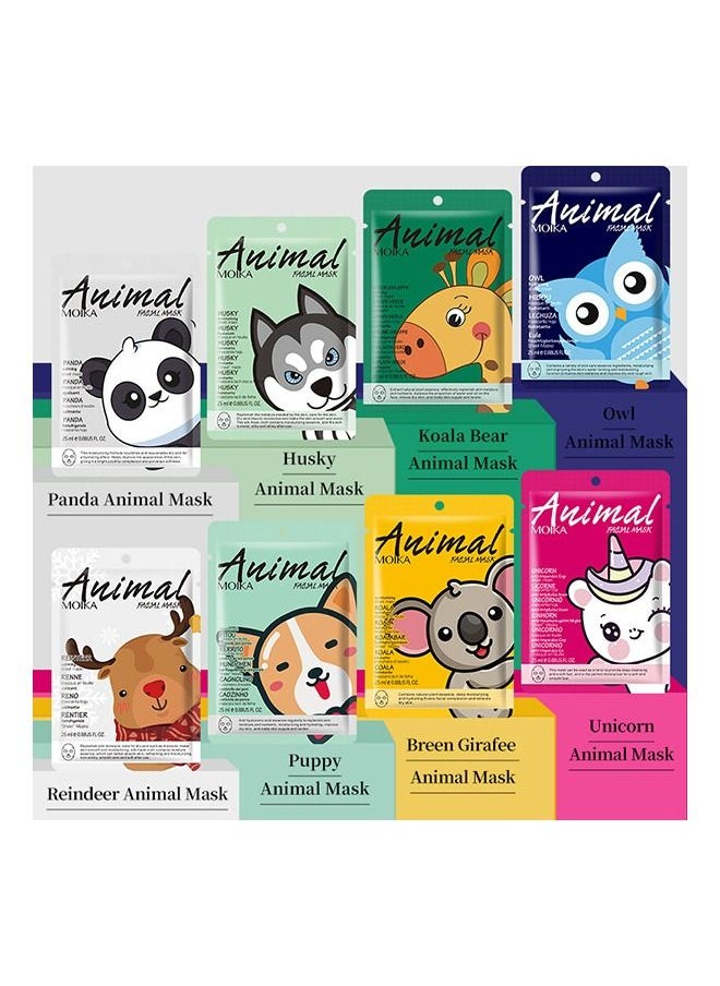 8-Piece Natural Sheet Masks - Arbutin Facial Mask - Facial Skincare - Treatment Mask - Home SPA - Anti-Aging - Moisturizing - for All Skin Types - 25mL