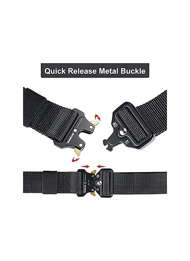 Nylon Military Waist Tactical Belt for Men Heavy Duty Canvas Outdoor Webbing Belt Adjustable Military Style Nylon Belts with Metal Buckle Enclosed in an Elegant Gift Box