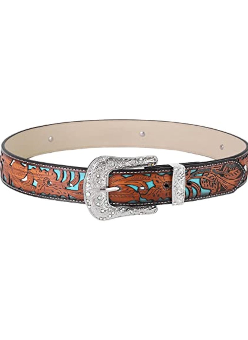 Western Turquoise Belt Vintage Western Belt Cowboy Belts For Men Western With Big Buckle Belt Jeans Belt Vintage Western Belt