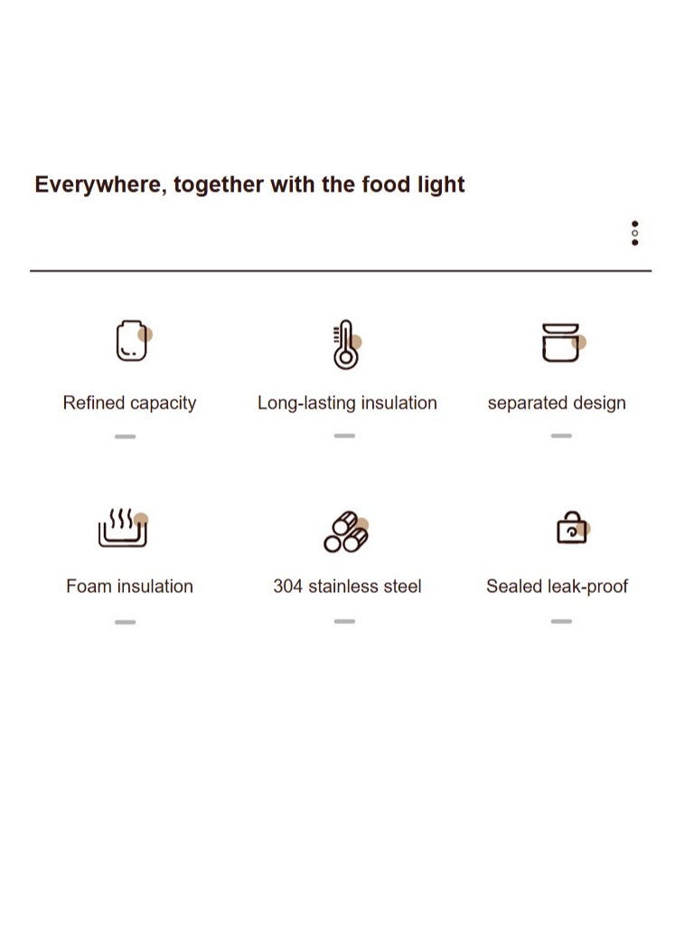 304 stainless steel, food storage box, lunch box, suitable for office work, can be heated in a microwave, portable and convenient for breakfast and lunch, multifunctional, clean, beautiful, hygienic, washable, airtight, no smell - milky white + thermal bag + folding spoon