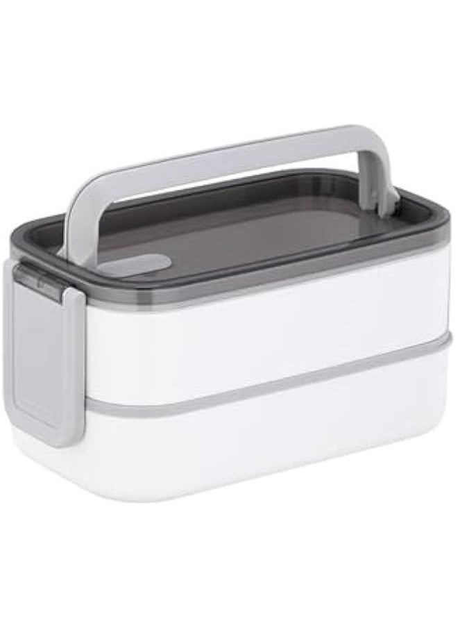 Adult Lunch Box, Leakproof 2 Layer Bento Box with Detachable Divider, BPA Free Box with Utensils, Microwave Safe Meal Prep Container