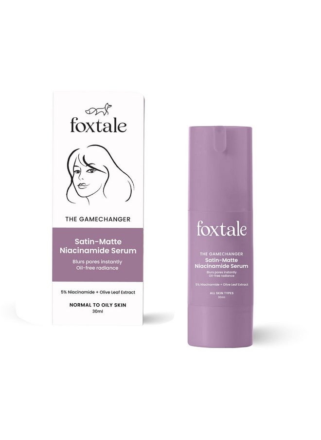 Foxtale 5% Niacinamide Face Serum | Fades Blemishes & Acne Marks | Reduce Dark Spots | Controls Oil and Brightens Skin | Lightweight & Non-sticky | All Skin Types | Men & Women - 30ml