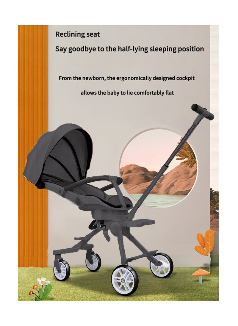 One-button Folding Can Sit And Lie Flat Two-way Stroller