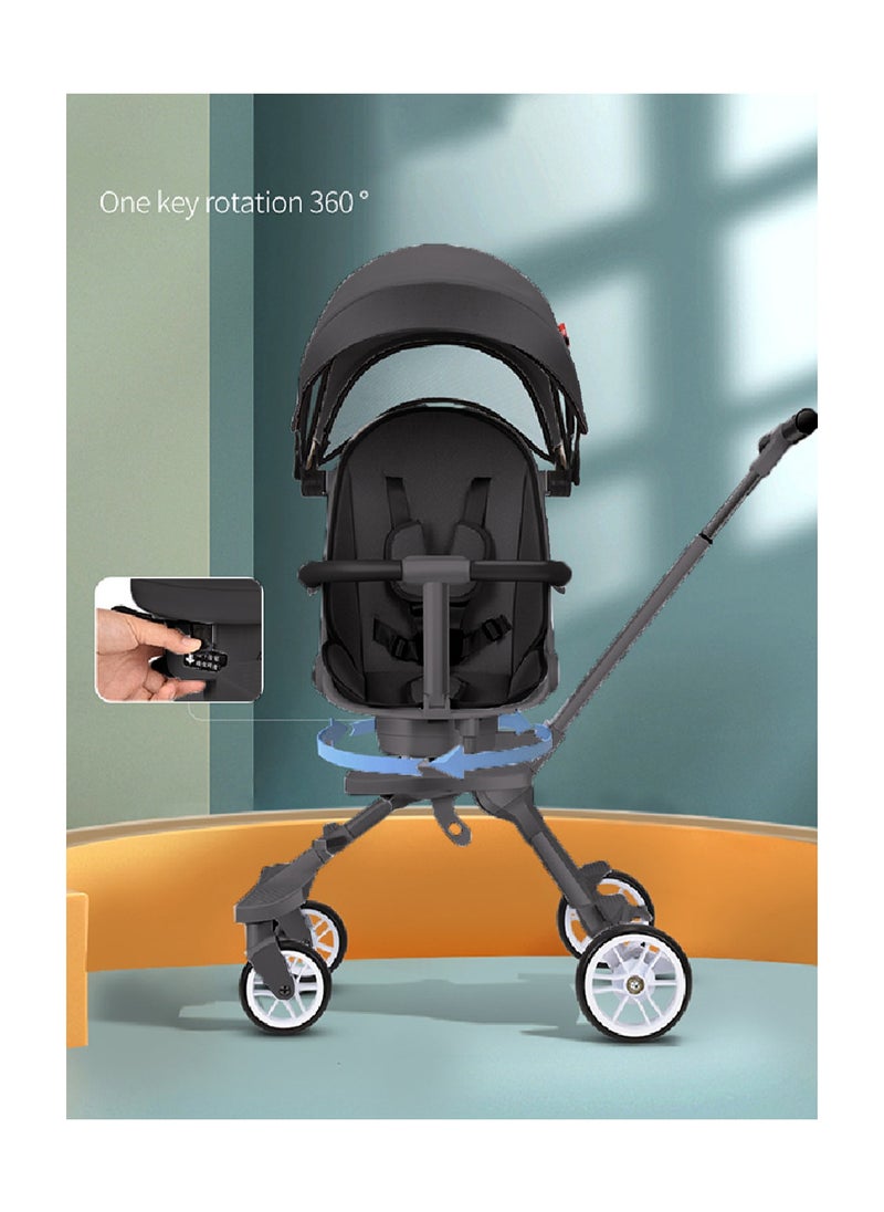 One-button Folding Can Sit And Lie Flat Two-way Stroller