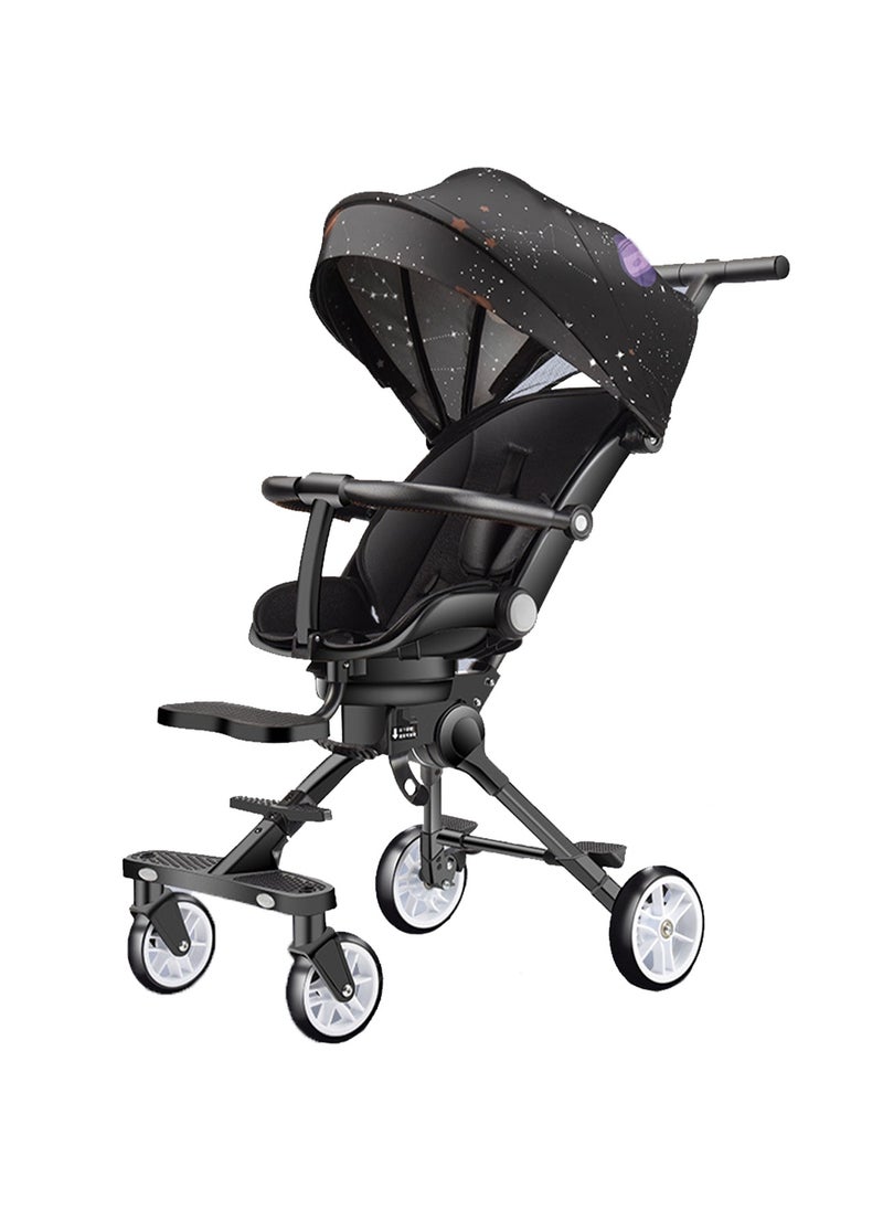 One-button Folding Can Sit And Lie Flat Two-way Stroller