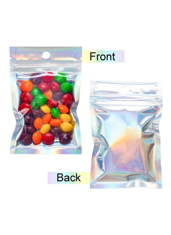 50-Piece Resealable Foil Pouch Set Clear/Silver/Purple 20x30cm