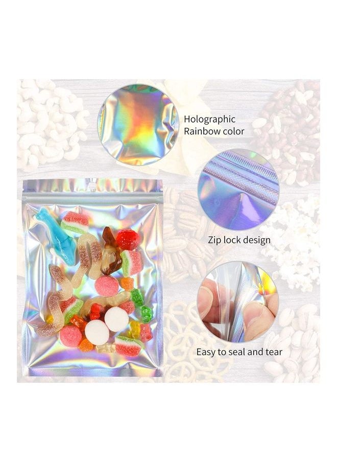 50-Piece Resealable Foil Pouch Set Clear/Silver/Purple 20x30cm