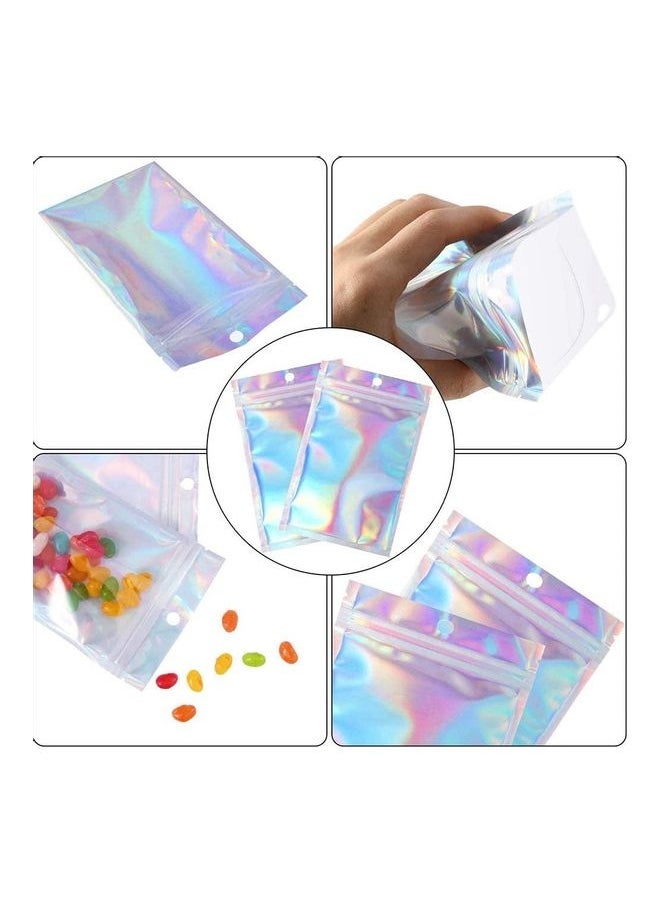 50-Piece Resealable Foil Pouch Set Clear/Silver/Purple 20x30cm