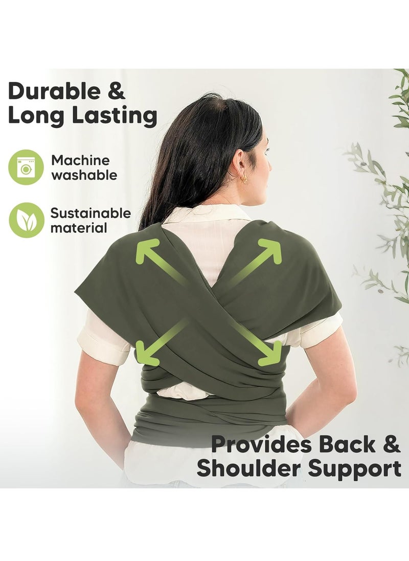 KeaBabies Baby Wrap Carrier - All in 1 Original Breathable Baby Sling, Lightweight,Hands Free Baby Carrier Sling, Baby Carrier Wrap, Baby Carriers for Newborn, Infant, Baby Wraps Carrier (Forest)