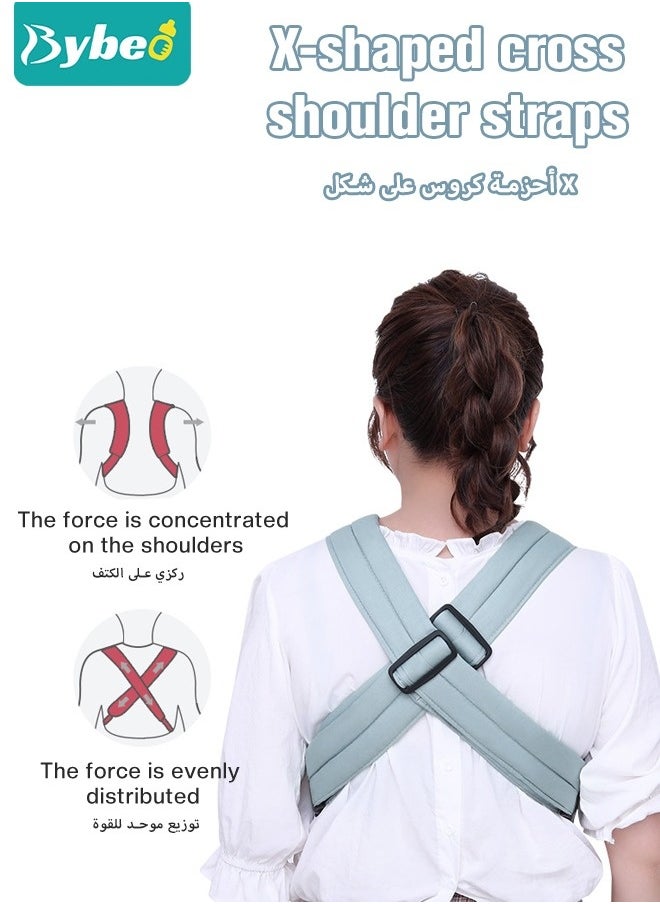 Baby Adjustable Wraps Carrier, Breathable Ergonomic Front Facing/Back Carriers for Newborn Newborn to Toddler 0-15kg, One Size Fits All