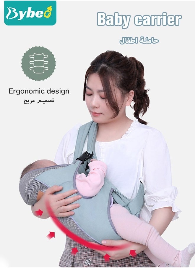 Baby Adjustable Wraps Carrier, Breathable Ergonomic Front Facing/Back Carriers for Newborn Newborn to Toddler 0-15kg, One Size Fits All