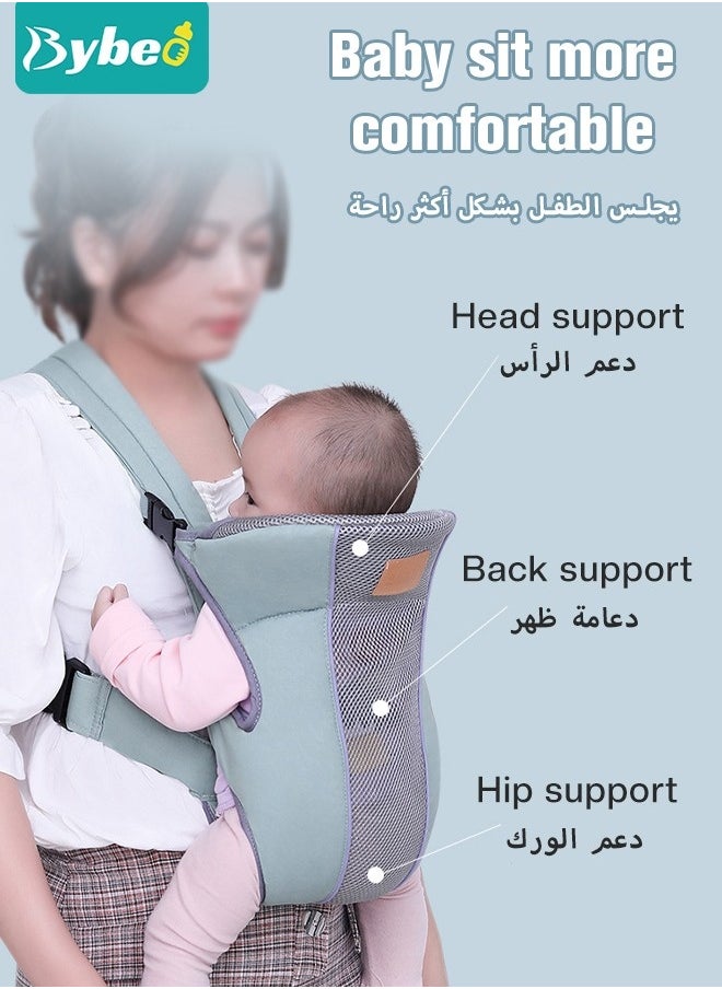 Baby Adjustable Wraps Carrier, Breathable Ergonomic Front Facing/Back Carriers for Newborn Newborn to Toddler 0-15kg, One Size Fits All