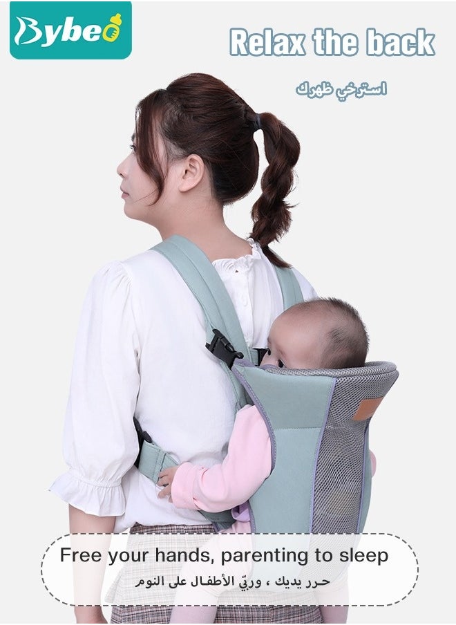 Baby Adjustable Wraps Carrier, Breathable Ergonomic Front Facing/Back Carriers for Newborn Newborn to Toddler 0-15kg, One Size Fits All