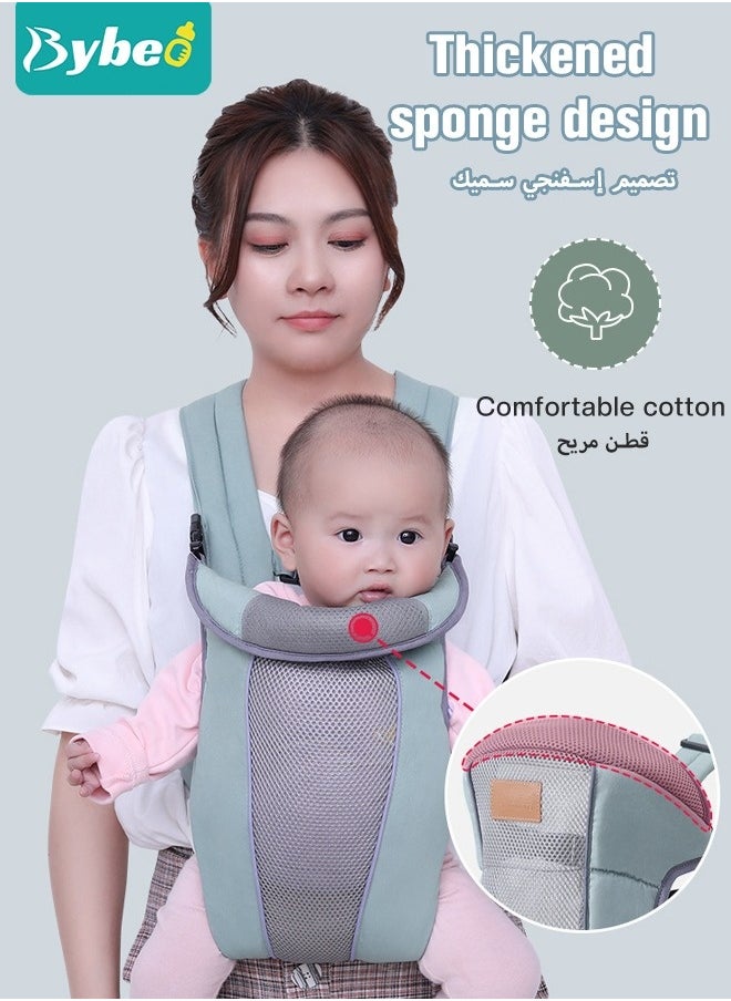 Baby Adjustable Wraps Carrier, Breathable Ergonomic Front Facing/Back Carriers for Newborn Newborn to Toddler 0-15kg, One Size Fits All