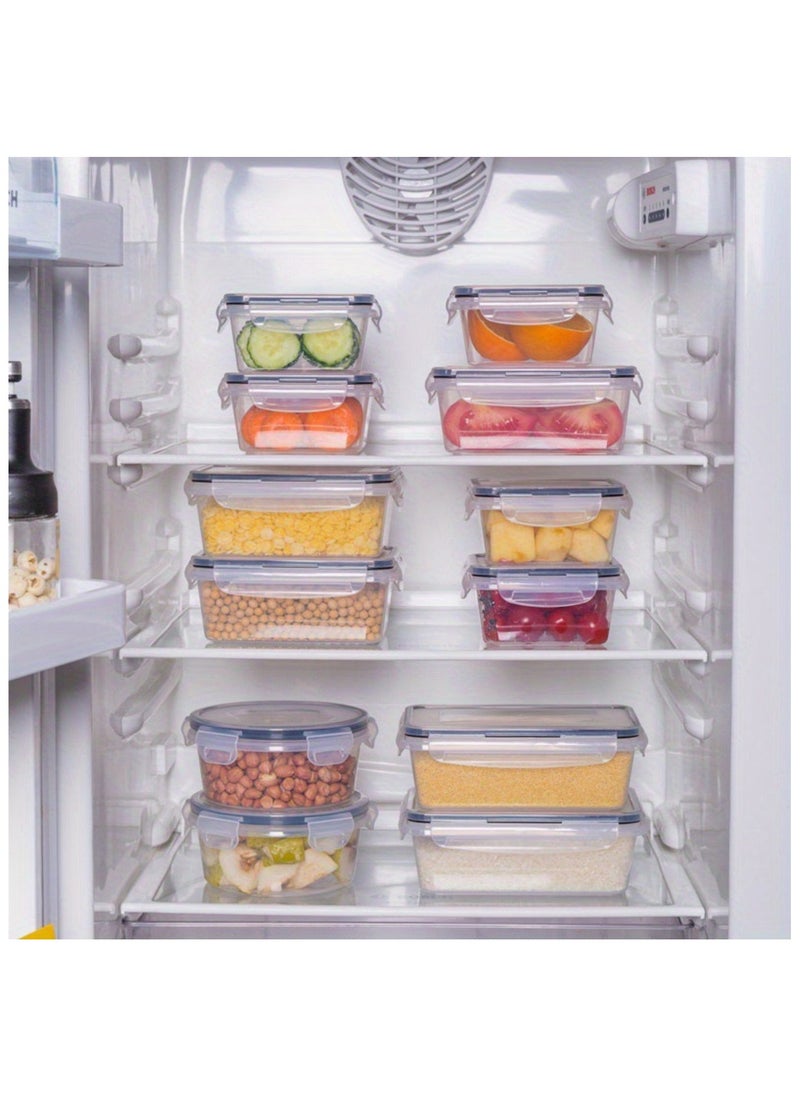 12 PCS Food Storage Containers with Locking Lids Airtight Kitchen Organizer Fridge Organizers and Storage Food Container Storage Box with Lid Ideal for Meal Prep and Food Freshness